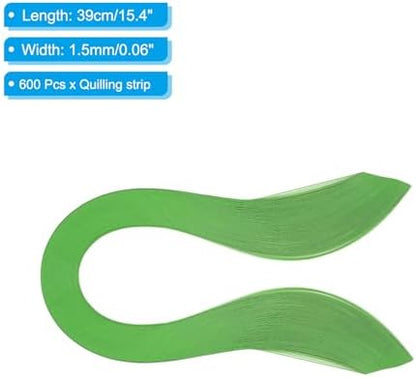 PATIKIL Quilling Strips Paper 600pcs 1.5mm 39cm Origami Paper Quilling Kits for Art DIY Hand Craft Christmas, Lime Green - Image 2