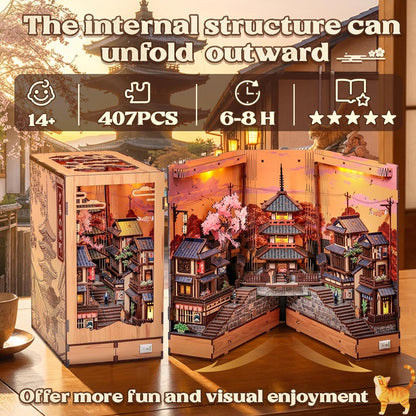 CUTEBEE Book Nook Kit - DIY Miniature House Japanese Street Diorama