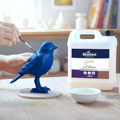 Bluebird Signature Air Dry Clay Glaze - Air Dry and Polymer Clay Varnish, Prevents Cracking and Scratches (135.2 Fl Oz) - Image 2