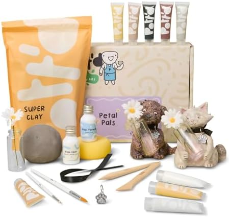 Pott'd Mini Pottery Kits | Air Dry Clay Pottery Kit for Adults | Includes Paints, Brushes, and Potters Tools | FREE online step-by-step tutorial | Perfect for Beginners | Bring The Studio To Your Home by Pottd