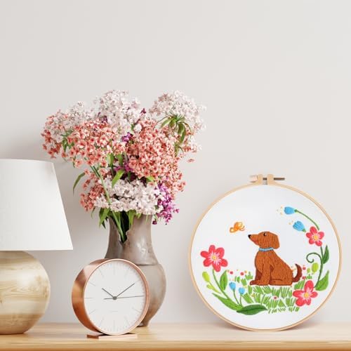 Louise Maelys Floral Dog Embroidery Kit for Beginners Handmade Gift - Image 5