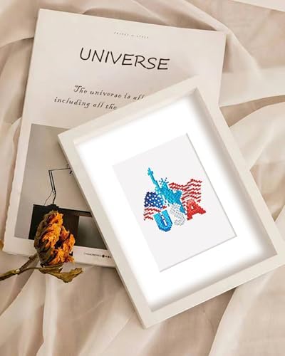 PeakLuv 12 Pcs 4th of July Small Diamond Art Kits for Adults Patriotic, Independence Day Mini Diamond Painting Kits, American Eagles Gem Art, Square Drill Painting for Home Wall Desktop Decor, 6X7in - Image 5