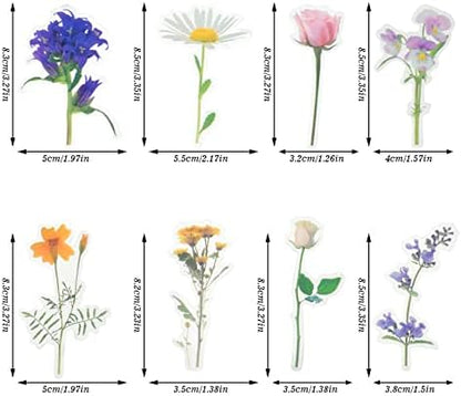 160 Natural Flower Stickers for Scrapbooking, Journals & Card Making - Image 2