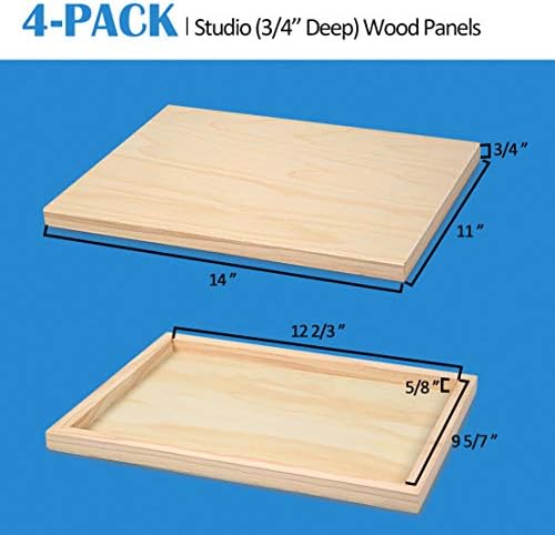 Falling in Art 4 Pack 11x14’’ Unfinished Birch Wood Panels Kit for Painting - Image 5