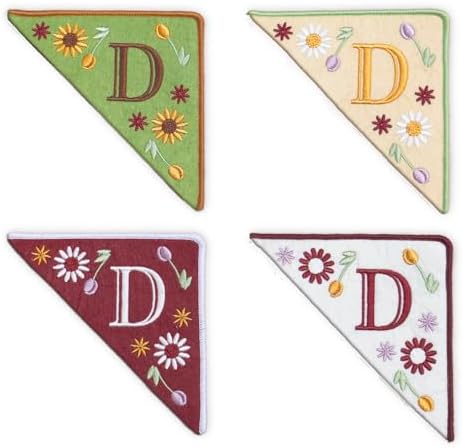 Personalized Embroidered Corner Mark, 4 Pack, Finished Initial Felt Bookmark Corner, Gift for Book Lover by Unknown