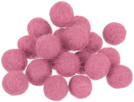 PATIKIL Wool Felt Balls Beads Wool Felting Pom 1cm 10mm Pink for Home Decor DIY Crafts Handcrafts Project Pack of 20 by PATIKIL