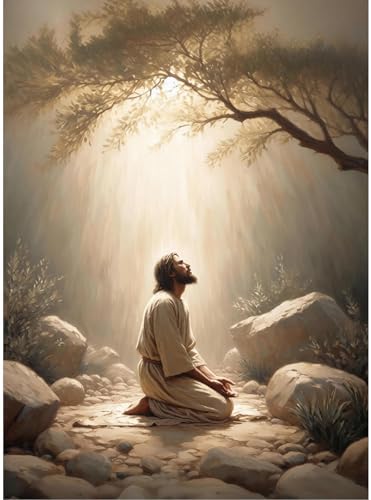 Jesus Paint by Numbers Kit for Adults Framed Canvas, Frameworkless by FairylandJinWenn