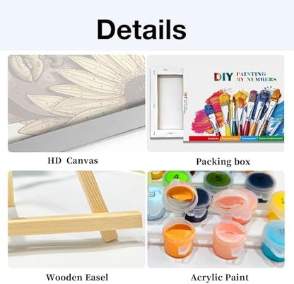 HeeBenor Framed Paint by Numbers Kit for Adults, Black Women, 8x12 Inch - Image 4