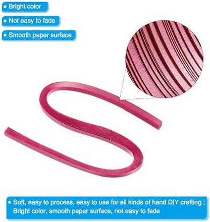 PATIKIL Quilling Strips Paper 300pcs 1/8"(3mm) 54cm Origami Paper Quilling Strip for Art DIY Hand Craft Christmas Metallic Rose Red - Image 3