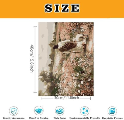 Jesus Paint by Numbers Kit for Adults Framed Canvas, Frameworkless - Image 3
