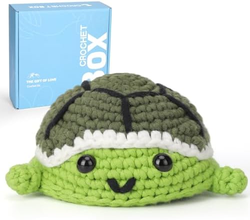 CrochetBox Turtle Crochet Kit for Beginners, Easy Craft for Adults by CROCHETBOX