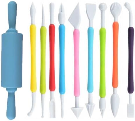 Langqun 10 Pcs Air Dry Clay Tools for Kids and Adults,Polymer Clay Tools,Pottery Tools Kit,Sculpting and Modeling by LANGQUN