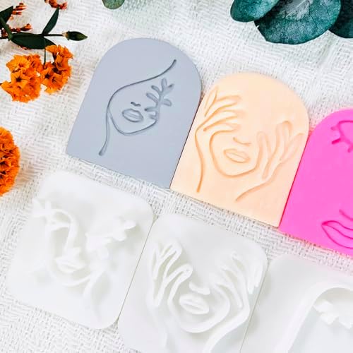 Polymer Clay Cutters Line Face Set – 6PCS Abstract Portrait Clay Cutters for Polymer Clay Jewelry, Clay Earring Cutters with Arch Shape and Face Texture Molds, Clay Tools for Artistic Earrings - Image 4