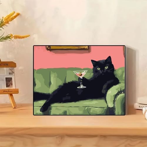 GEMFAMILY Black Cat Paint by Numbers Kit for Adults Beginner 16 X 20 inch - Image 2