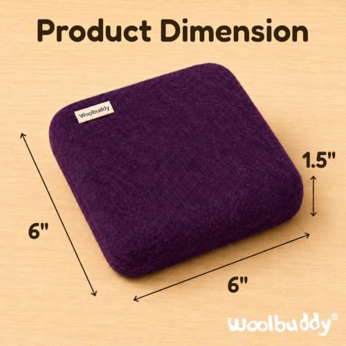 Woolbuddy Needle Felting Mat 6 x 6 x 1.5 Inch (Purple), Pure Wool Felt Pad - Image 3