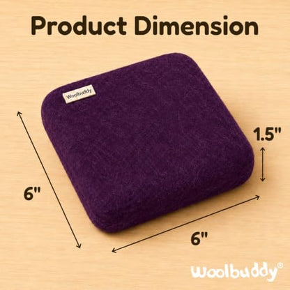 Woolbuddy Needle Felting Mat 6 x 6 x 1.5 Inch (Purple), Pure Wool Felt Pad - Image 3