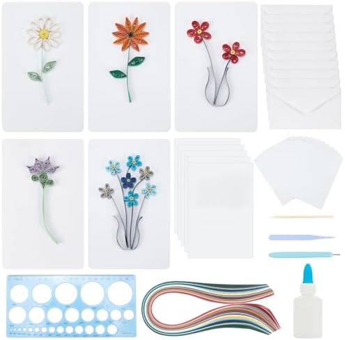 WEBEEDY Paper Quilling Kits DIY Quilling Card Making Kits Quilling Kit for Adults with 36 Colors Strips,Quilling Tools and Supplies,DIY Design Drawing Handcraft for Christmas Invitation Greeting Gift by WEBEEDY