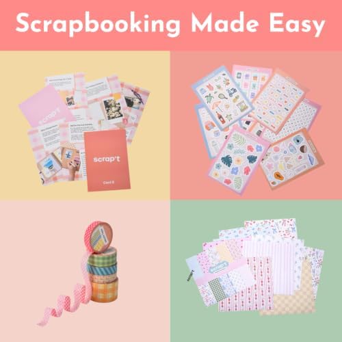 Scrapbook Kit - Large 80 Page Photo Album DIY Scrapbook - Holds 300+ Photos, With Metallic Pens, 200+ Stickers, Glue Pen, Washi Tapes, Backing Paper, Photo Corner Stickers (Starter Kit - 12 x 12 Inch) - Image 3