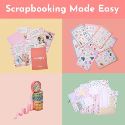 Scrapbook Kit - Large 80 Page Photo Album DIY Scrapbook - Holds 300+ Photos, With Metallic Pens, 200+ Stickers, Glue Pen, Washi Tapes, Backing Paper, Photo Corner Stickers (Starter Kit - 12 x 12 Inch) - Image 3