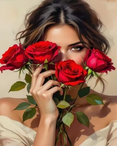 ZRIZQ Paint by Numbers Kit for Adults Beginner,Flowers Woman,16x20 by ZRIZQ