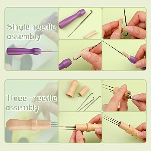 JUPEAN Needle Felting Kits for Beginners Adults 50 Colors Wool Felting Kit - Image 3