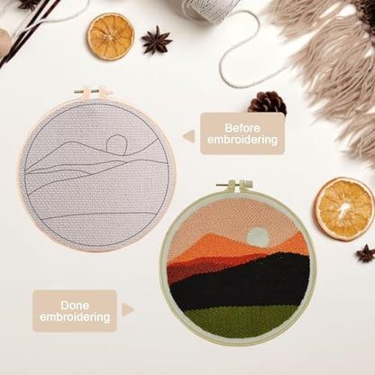 Punch Needle Kit for Adult Beginners, DIY Sunset Punch Embroidery Kits - Image 6