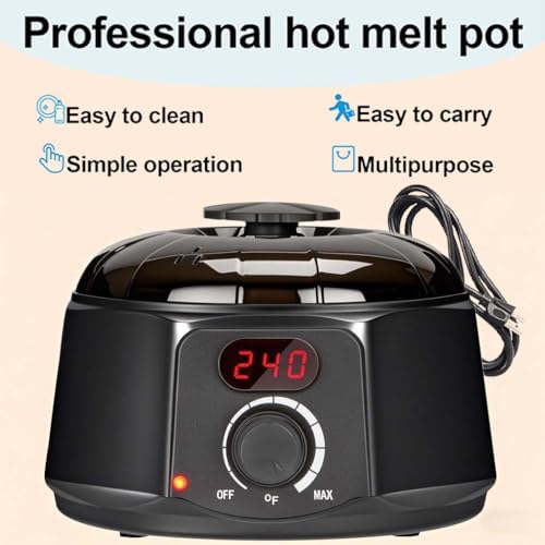Haccah Professional Wax Warmer for Candle Making, Digital 16oz Wax Melting Pot with See Through lid, Candle Warmer for Adults, Beginners, Including Stove, Spoon, Gloves, Heat-Resistant pad - Image 6
