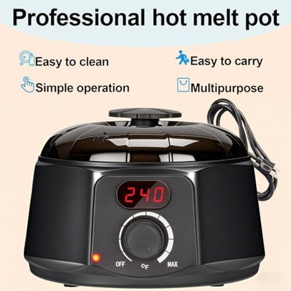 Haccah Professional Wax Warmer for Candle Making, Digital 16oz Wax Melting Pot with See Through lid, Candle Warmer for Adults, Beginners, Including Stove, Spoon, Gloves, Heat-Resistant pad - Image 6