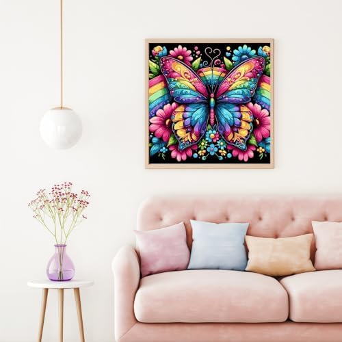 DOTSTART Paint by Numbers Kit for Adults, Rainbow Butterfly Canvas Adult Paint by Number Kits, Acrylic Paint by Number Canvas for Adult Beginners, Home Wall Art Decor,Unframed, 16X16 inch - Image 5
