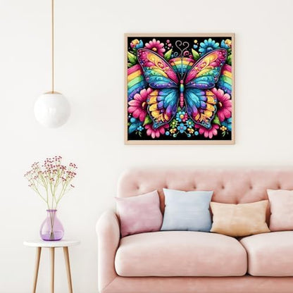 DOTSTART Paint by Numbers Kit for Adults, Rainbow Butterfly Canvas Adult Paint by Number Kits, Acrylic Paint by Number Canvas for Adult Beginners, Home Wall Art Decor,Unframed, 16X16 inch - Image 5