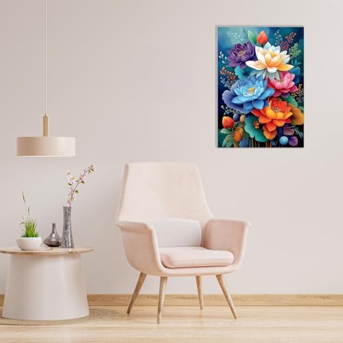MAXBYE Framed Paint by Numbers Kits for Adults, Flowers Paint by Numbers Kit for Adults with Wooden Easel, Easy DIY Oil Painitings Kits with Tools for Beginners Gift Home Wall Decor 10×14 Inch - Image 5