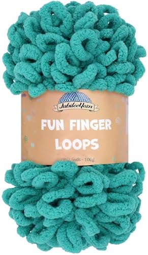 JubileeYarn Fun Finger Loops Yarn - Aquamarine - 1 Skein by BambooMN