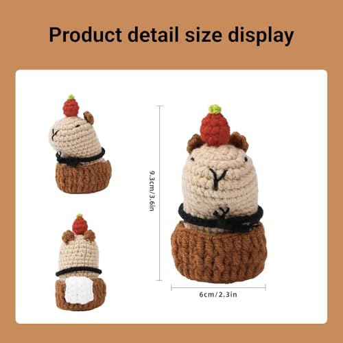 Hylvix Crochet kit for Beginners, Capybara Animals Crochet kit, Learn to Crochet, with Step by Step Video, for Adults Teens, for Gifts, with Tutorials and Yarns, Hook, Accessories (Capybara) - Image 3