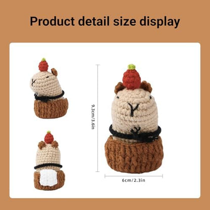 Hylvix Crochet kit for Beginners, Capybara Animals Crochet kit, Learn to Crochet, with Step by Step Video, for Adults Teens, for Gifts, with Tutorials and Yarns, Hook, Accessories (Capybara) - Image 3