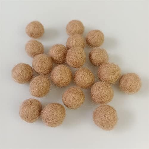 Needle Felt Balls Pure Wool Beads Dry Felted Balls 15mm Handmade DIY Crafts 20pcs (Light Brown) - Image 2