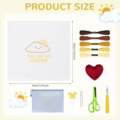 Ansberta 14Pcs Sunshine 18 Mesh Needlepoint Canvas Kit for Beginners Adults - Image 2