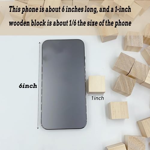 1 Inch Wood Blocks for Crafts, Unfinished Wood Cubes, Natural Blank Square Wooden Blocks, Wooden Cubes for Arts Crafts DIY Projects（1 * 1 * 1 inch，50Pcs） - Image 4