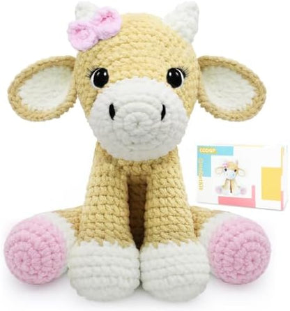 CODGP Crochet Kit for Beginners,11.8-Inch Cow Crochet Kit for Adults by CODGP
