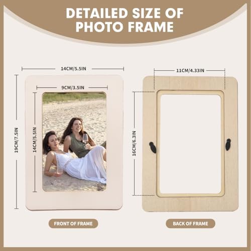 8 Packs DIY Mosaic Frame Craft Kit for 4*6 Photo,Wooden Picture Frames Kit - Image 2