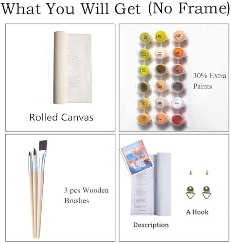 ZRIZQ Paint by Numbers Kit for Adults Beginner,Flowers Landscape,16x20 - Image 5