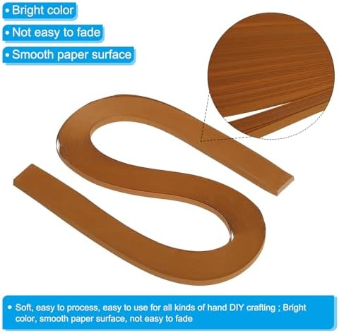 PATIKIL 600pcs Quilling Strips Paper 3/16"(5mm) 21"(54cm) Origami Paper Quilling Strip for Art DIY Hand Craft Christmas, Brown - Image 3