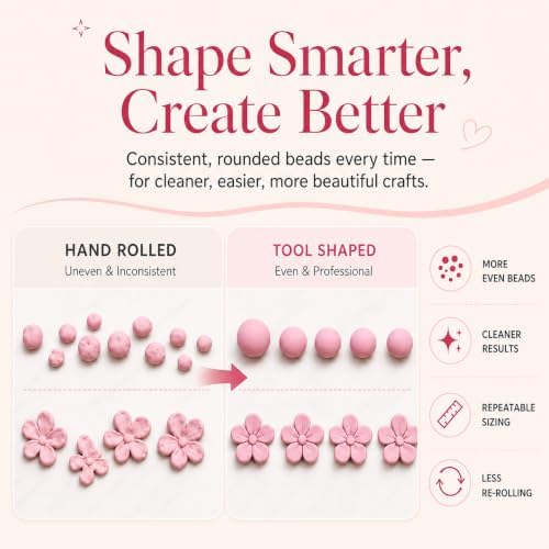 QAUUHJL 3D Print Clay Ball Maker Gel Bead Roller for Nails, Four Sizes Kit - Image 6
