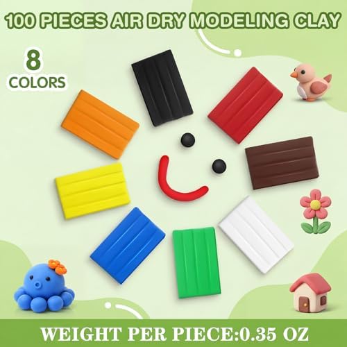 Air Dry Clay Bulk, Modeling Clay for Kids, 100 Pcs, Multicolored - Image 2
