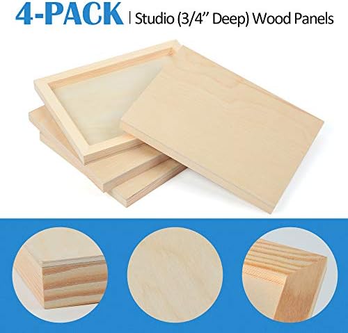 Falling in Art 4 Pack 8x10’’ Unfinished Birch Wood Panels Kit for Painting - Image 5