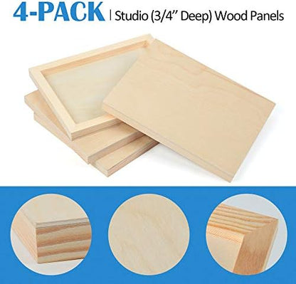 Falling in Art 4 Pack 8x10’’ Unfinished Birch Wood Panels Kit for Painting - Image 5