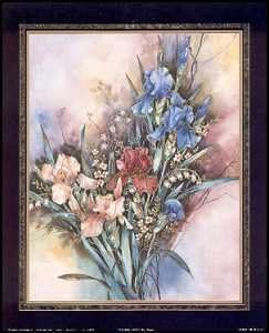 DSC Golden Iris Flower - Paper Tole 3D Decoupage Craft Kit Size 8x10 inches K8-3856 (The Additional Pictures Show Examples of This 3D Craft Kit Assembled and Framed in a Shadow Box Frame) by DSC