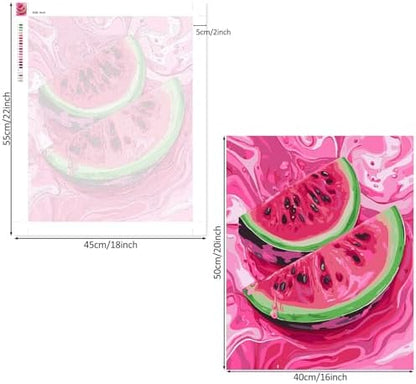 Lxmsja Watermelon Paint by Numbers Kit for Adults, Fresh Color Acrylic Paint by Numbers for Adults Beginner, DIY Craft Supplies Oil Painting Kits for Home Wall Decor 16x20 inch (No Frame) - Image 6