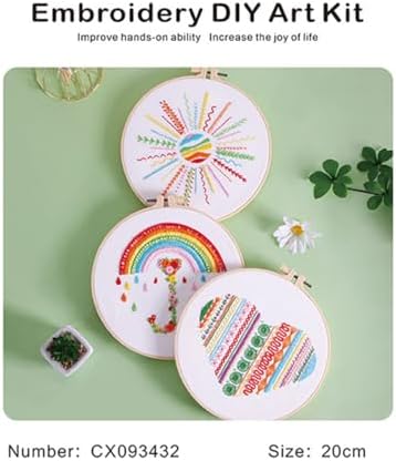 Konrisa Easy Embroidery Kit for Beginners Stamped Embroidery Starter Kit DIY Sewing Needlepoint Cross Stitch for Adults, Stitch Practice Kit 3 Embroidery Fabric Pattern - Image 3