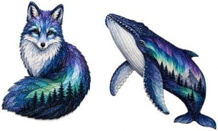 Northern Lights Animal Embroidery Kit DIY Fabric Patchwork Craft Set (F+WH) by Unknown