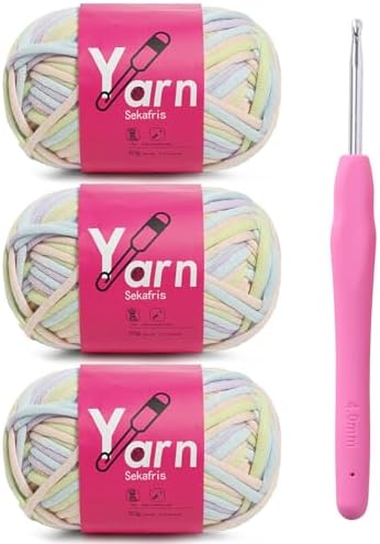 Beginner Yarn for Crocheting Cotton Crochet Yarn #4 A7 by Sekafris